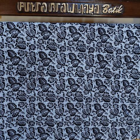 Jual Kain Batik Print Monokrom Hitam Putih Katun Prima Seragam