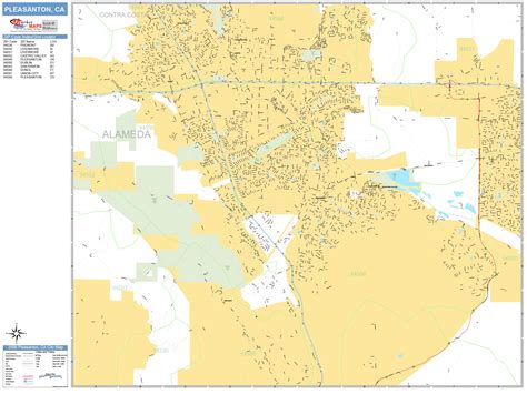 Pleasanton California Wall Map Basic Style By Marketmaps Mapsales