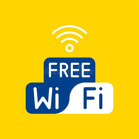 Icono Libre Del Logotipo De WiFi En Fondo Amarillo Ilustración del