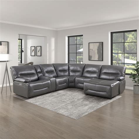 Wildon Home Eiloff Piece Faux Leather Power Reclining Sectional