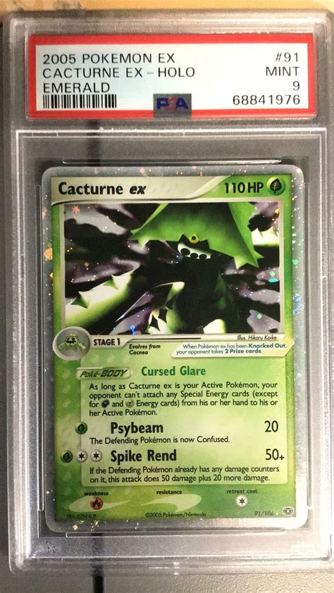 2005 Pokemon Ex Emerald 91 Cacturne Ex Psa 9 Gamestop