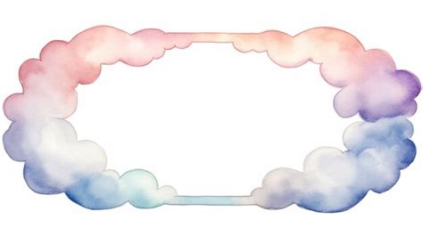 Premium AI Image | there is a watercolor painting of a cloud circle ...