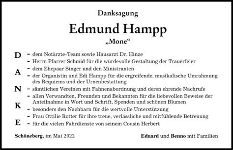 Traueranzeigen Von Edmund Hampp Augsburger Allgemeine Zeitung