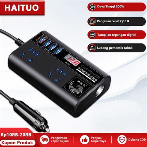 Jual Car Power Inverter V V W Car Charger Usb Port Pengisi