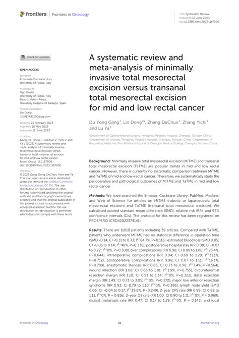 PDF A Systematic Review And Meta Analysis Of Minimally Invasive Total