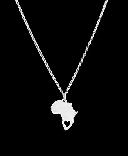 Silver Africa Necklace Silver Africa Map Pendant Silver African Jewellery