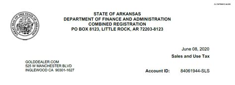 Arkansas Sales And Use Tax Application