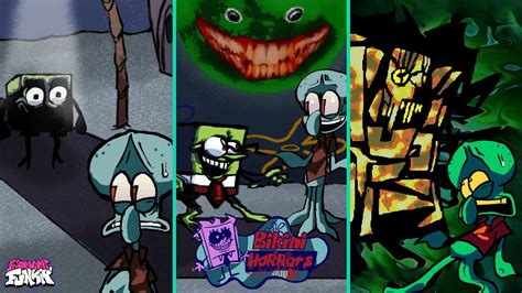 FNF BIKINI HORRORS Squidward Vs Scary Spongebob Song SunderWater Friday Night Funkin