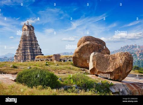 Gopura Or Gopuram Tower Of Virupaksha Temple Hampi Karnataka India