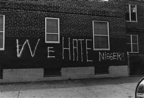 Racist Graffiti Photograph Wisconsin Historical Society