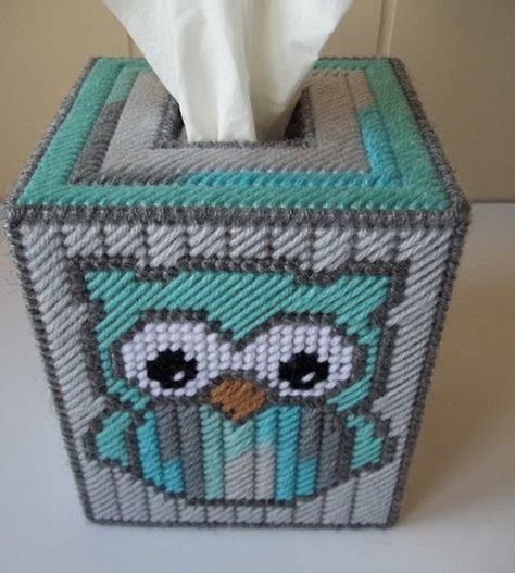 Owl Tissue Box Cover Plastic Canvas Tissue By KarensCrochetCottage