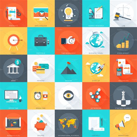 Business Theme Icon Set Icons Creative Market