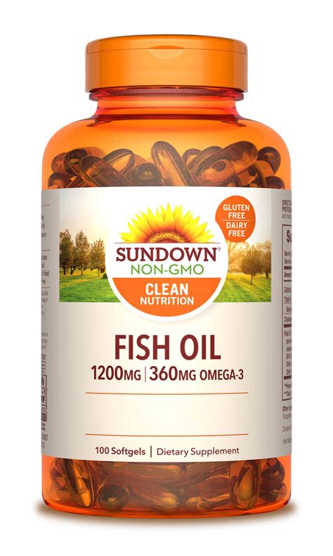 Sundown Naturals Fish Oil Mg Softgels Omega Supplement