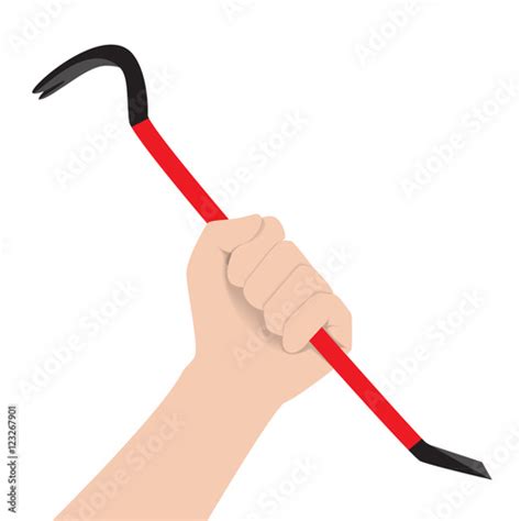 Hand Holding Red Black Steel Crowbar Vector Illustration Stock Image And Royalty Free Vector