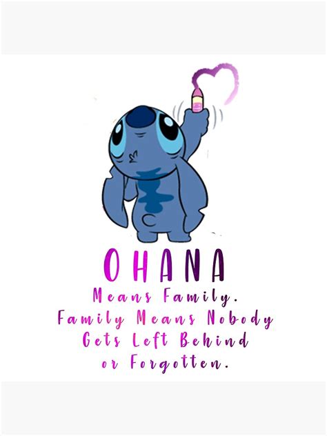 "Lilo and Stitch Ohana" Poster by sarahxxdll | Redbubble