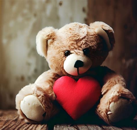 Premium AI Image A Teddy Bear With A Red Heart On Its Chest