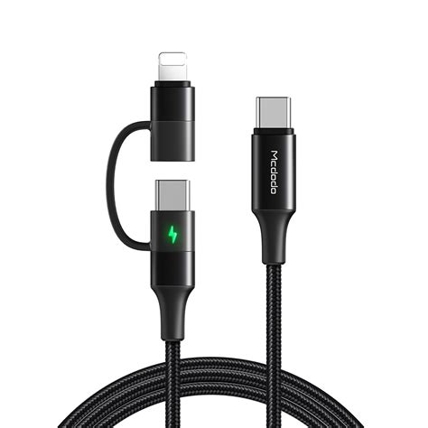 Mcdodo สายชารจ 2 IN 1 USB C to USB C Lightning Cable 1 2M Black