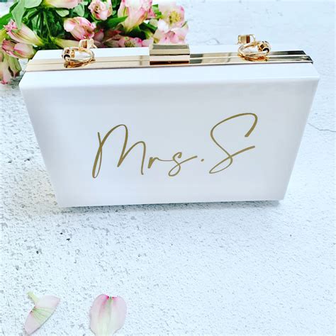 Bride Handbag, White Bridal Clutch Bag, Personalised Clutch Bag