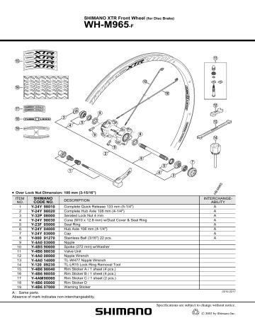 Shimano Wh M Roda Exploded View Manualzz