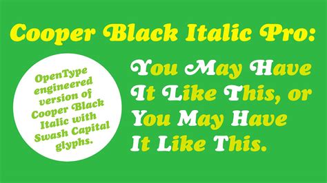 Wordshape | Cooper Black Italic Pro