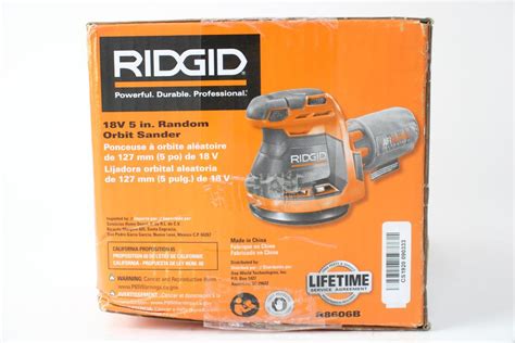 Ridgid 18V 5 Random Orbit Sander R8606B Property Room