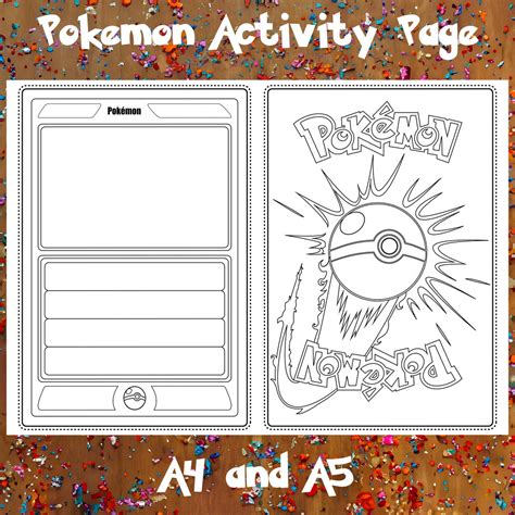 Create Your Own Pokemon Card Custom Coloring Craft Kit Etsy Australia