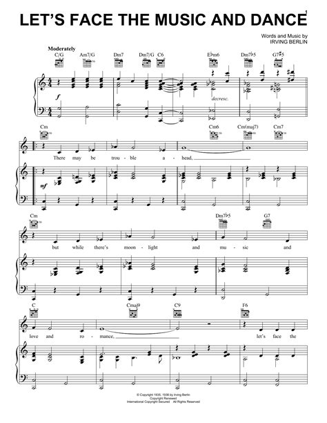 Let S Face The Music And Dance By Irving Berlin Sheet Music For Piano