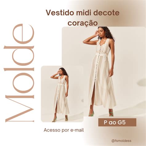 Molde Vestido Midi Decote Cora O Franciele Souza Hotmart