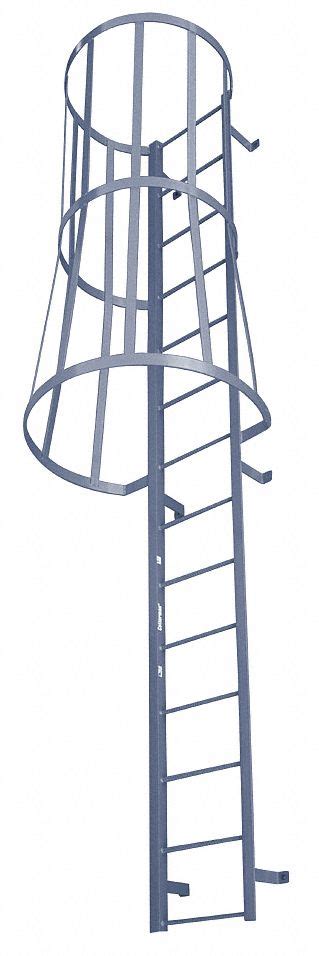 COTTERMAN, 10 ft Overall Ht, 26 in Overall Wd, Fixed Ladder with Safety ...