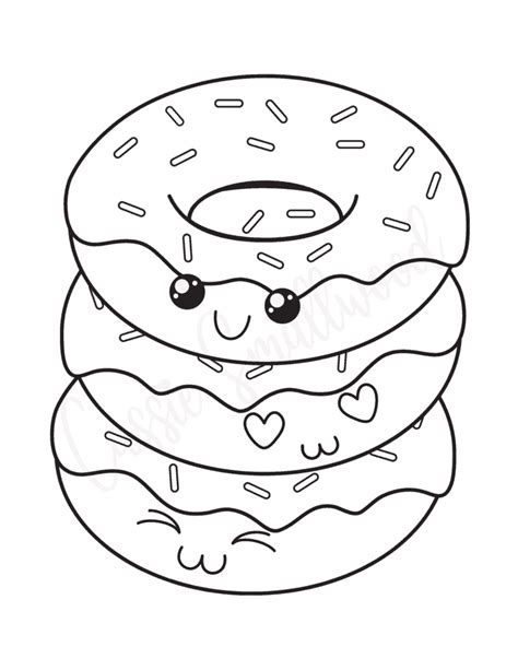 Kawaii Donut Coloring Pages