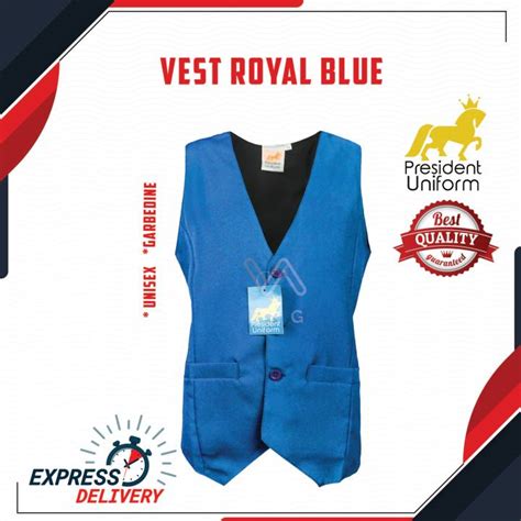 Vest Royal Blue Pengawas Ready Stock Vest Sekolah Rendah Dan