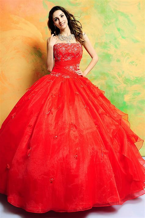 Red Quinceanera Dresses Dressed Up Girl