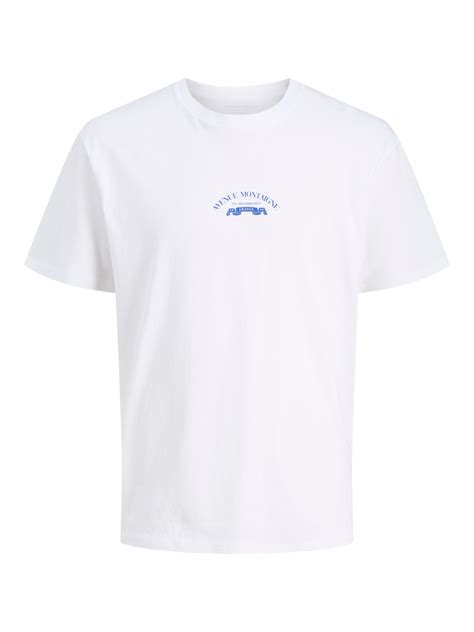 T Shirt Imprimé Col Ras Du Cou Blanc Jack And Jones®