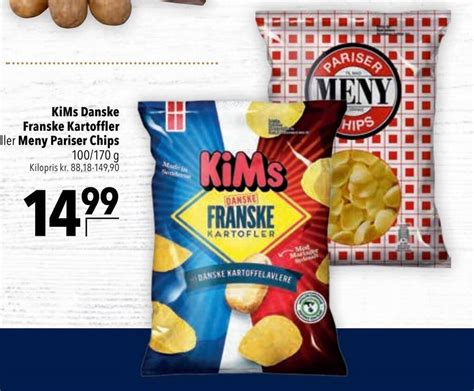 KiMs Danske Franske Kartoffler Eller Meny Pariser Chips 100 170 G