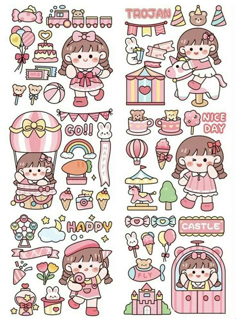 Stickers Pink Pegatinas Bonitas Pegatinas Imprimibles Dibujos Bonitos