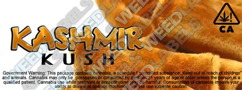 KASHMIR KUSH California WeedLabels