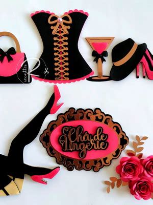 Topo de Bolo Chá de Lingerie Elo7 Produtos Especiais