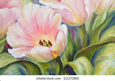 Tulips Flowers Yellowblue Floral Background Closeup Stock Photo ...