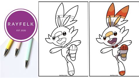 Scorbunny Coloring Pages Rayfelk Printable Coloring Pages Pokemon