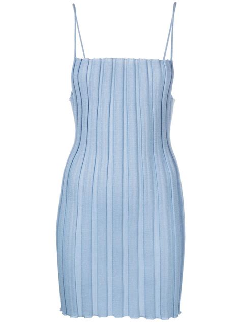 A Roege Hove Blue Katrine Ribbed Mini Dress Browns