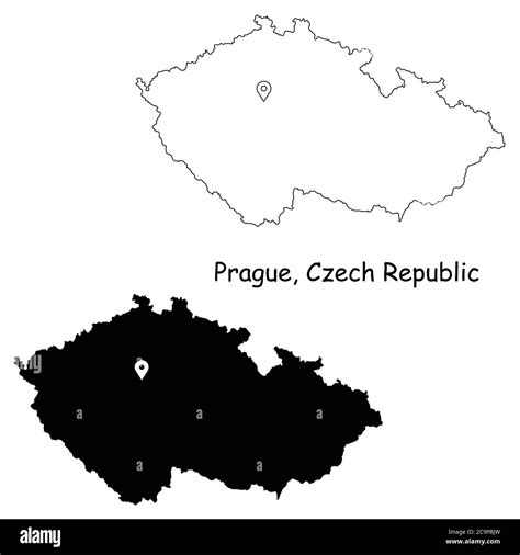 Prague Czechia Czech Republic Detailed Country Map With Location Pin