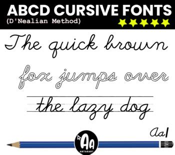 Cursive handwriting fonts bundle dotted/arrows/lined/ for tracing Alphabet ABC