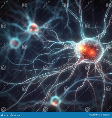 Neuronal Network With Electrical Activity Of Neuron Cells Ai Generated