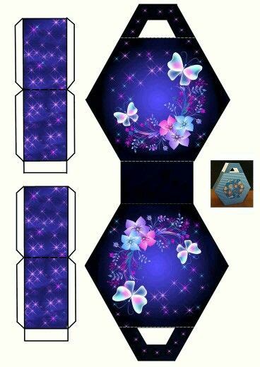 Cajita Con Mariposas Origami Templates Paper Box Template Box