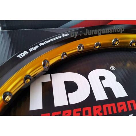 Velg Tdr Kotak W Shape Depan Belakang Ring Black Gold Pelek