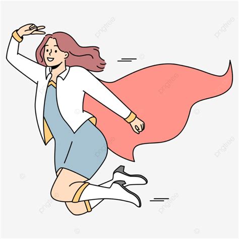 Smiling Businesswoman In Superhero Costume Woman Superhero Fly Png