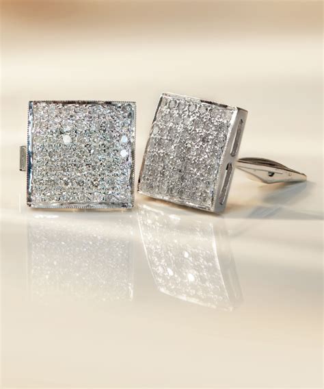 Pre-owned Diamond-Set Square Cufflinks - Phillip Stoner The Jeweller