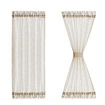 Fmfunctex Linen Sheer Side Door Curtains Inches Long For Front Glass