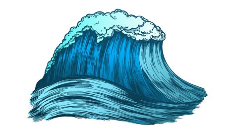 Color Big Foamy Tropical Ocean Marine Wave Storm Vector 17573366 Vector Art at Vecteezy