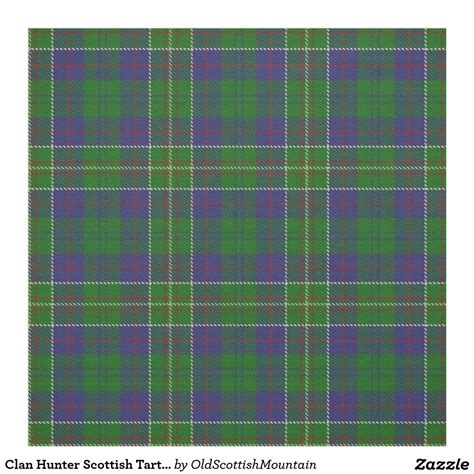 Clan Hunter Scottish Tartan Plaid Fabric | Scottish tartans, Plaid ...